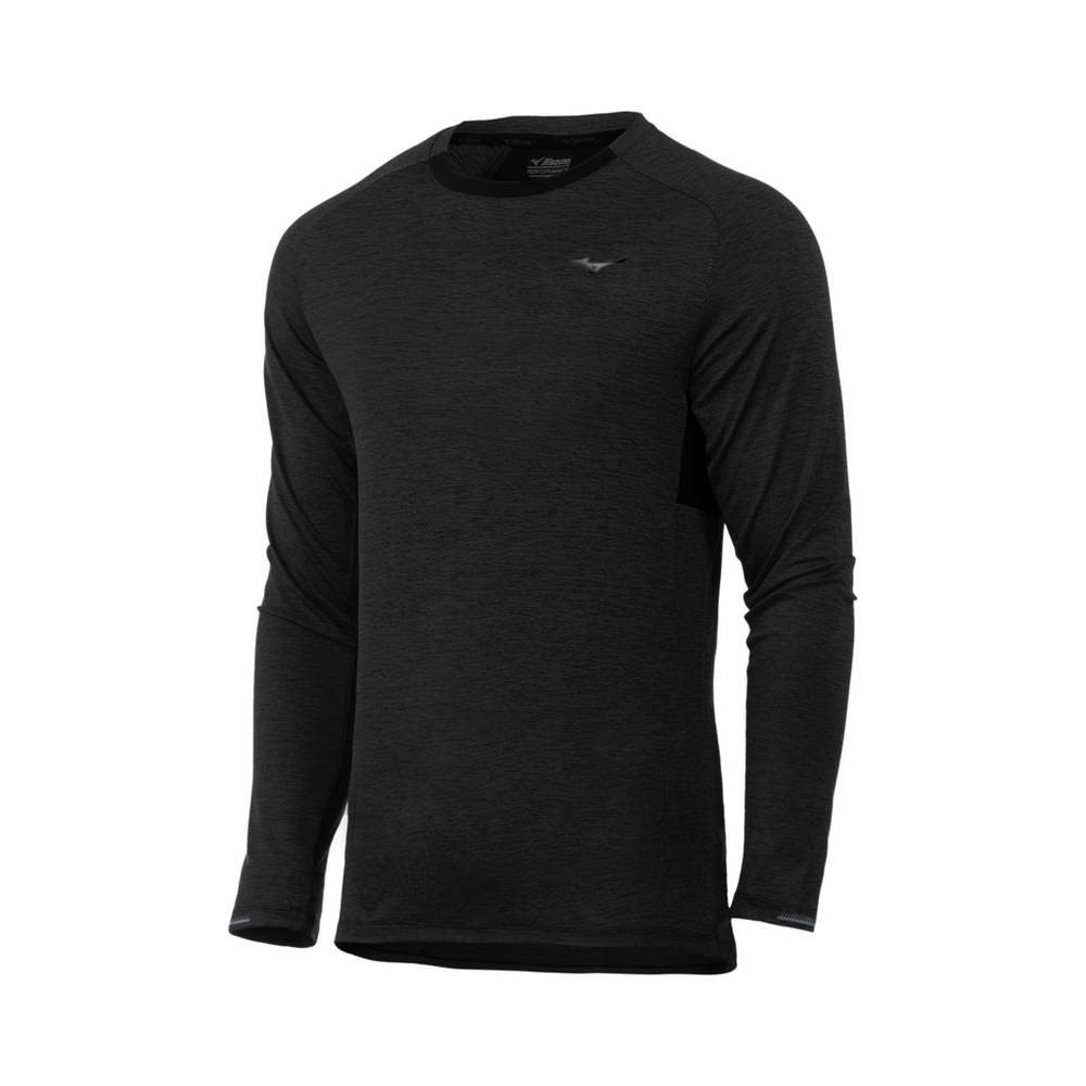 Blusa Mizuno Alpha Long Sleeve - Homem - Pretas - AUFZC4927